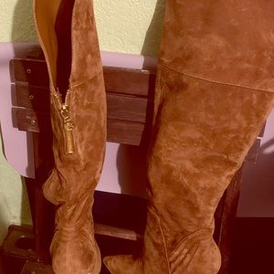 Guess brown real suede boots 5.5